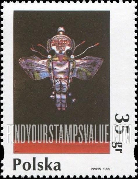 FindYourStampsValue: Poster Art Type of 1993: The Crazy Locomotive, by Jan Sawka