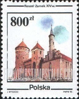 FindYourStampsValue: Architecture: Castle, 14th centennial, Reszel