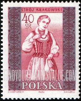 FindYourStampsValue: Regional Costumes: Woman from Cracow