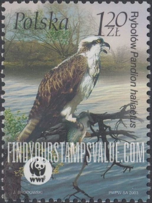 FindYourStampsValue: Worldwide Fund for Nature (WWF): branch holding fish