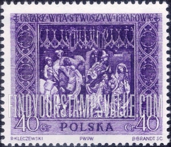 FindYourStampsValue: Carvings by Veit Stoss, St. Mary’s Church, Cracow: Adoration of the Kings