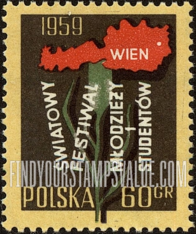 FindYourStampsValue: Map of Austria and Flower