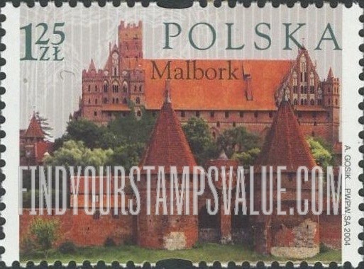 FindYourStampsValue: UNESCO World Heritage Sites: Castle of the Teutonic Order, Malbork