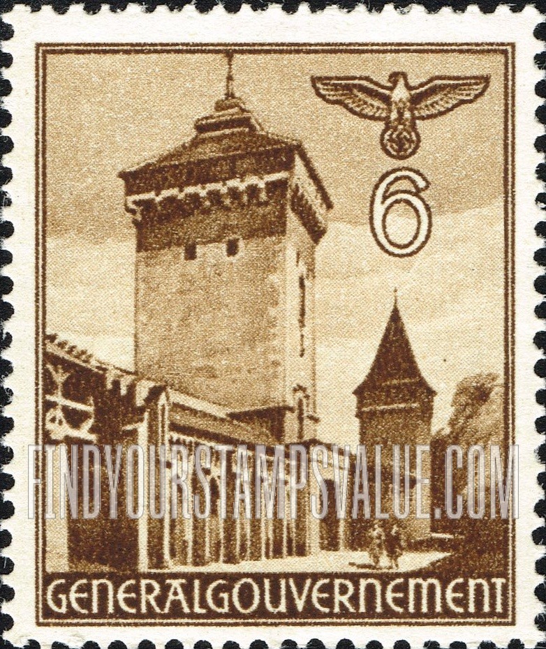 FindYourStampsValue: OCCUPATION - St. Florian’s Gate, Cracow
