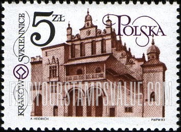 FindYourStampsValue: Cracow Restoration Type of 1982: Cloth Hall, horizontal