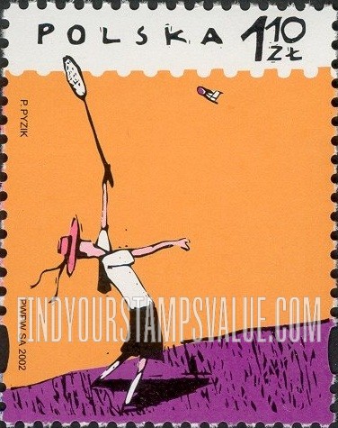 FindYourStampsValue: Children’s Activities: Child playing badminton