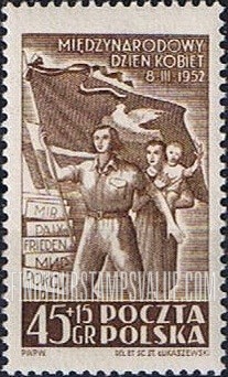 FindYourStampsValue: SEMI-POSTAL - Women’s Day Type of 1952: Flag, TwoFlag, Two Women