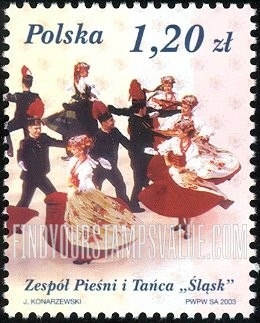 FindYourStampsValue: Silesian Folk Ensemble: Denomination at right