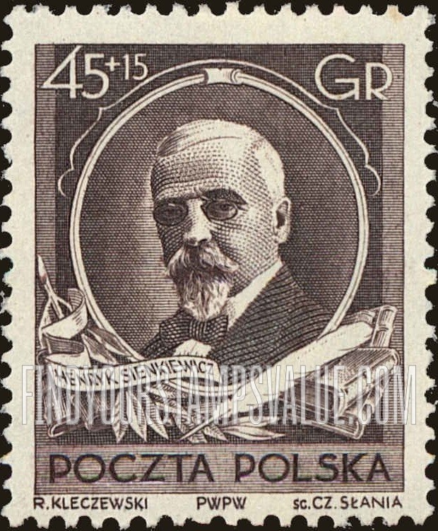FindYourStampsValue: SEMI-POSTAL - Henryk Sienkiewicz