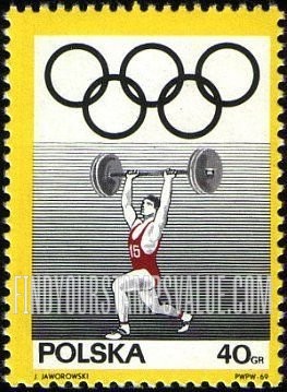 FindYourStampsValue: Olympic Rings and Weight lifting