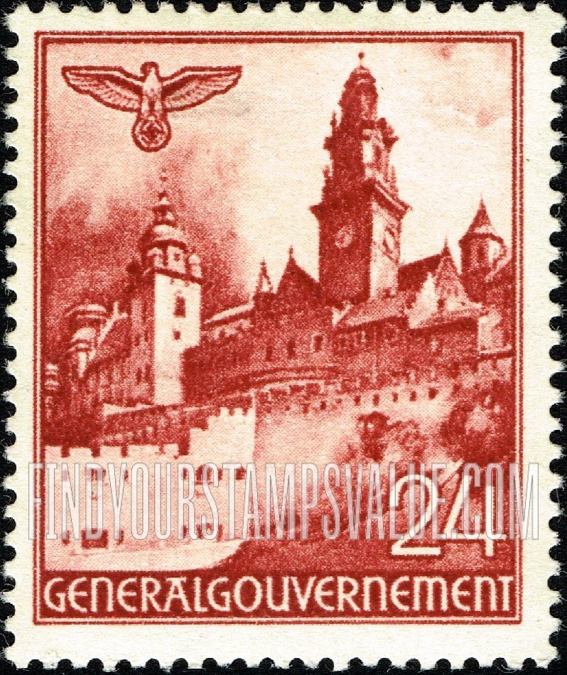 FindYourStampsValue: OCCUPATION - Wawel Castle, Cracow