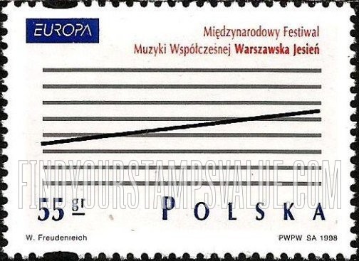 FindYourStampsValue: National Holidays and Festivals: Logo of Warwaw Autumn, International Festival of Contemporary Music