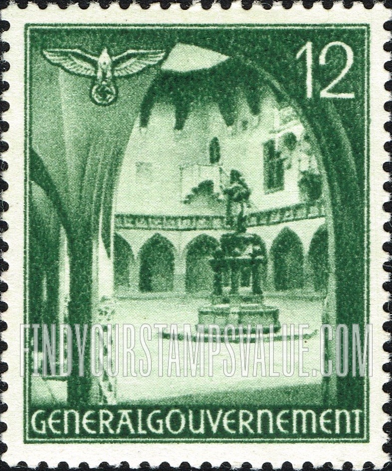 FindYourStampsValue: OCCUPATION - Courtyard and statue of Copernicus