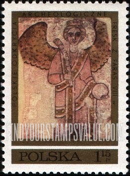 FindYourStampsValue: Frescoes from Faras Cathedral, Nubia, 8th-12th centuries: Archangel Michael (diff. frescoes)