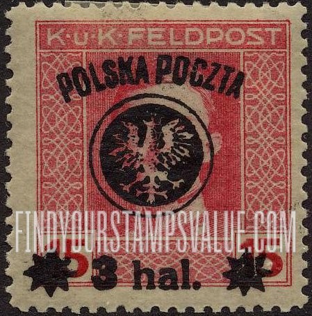 FindYourStampsValue: Emperor Karl I: Austrian Military Stamps of 1917 Surcharged in Black