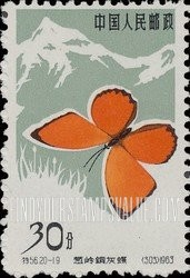FindYourStampsValue: Butterfly: Solskyi copper - 蝴蝶: 葱岭铜灰蝶