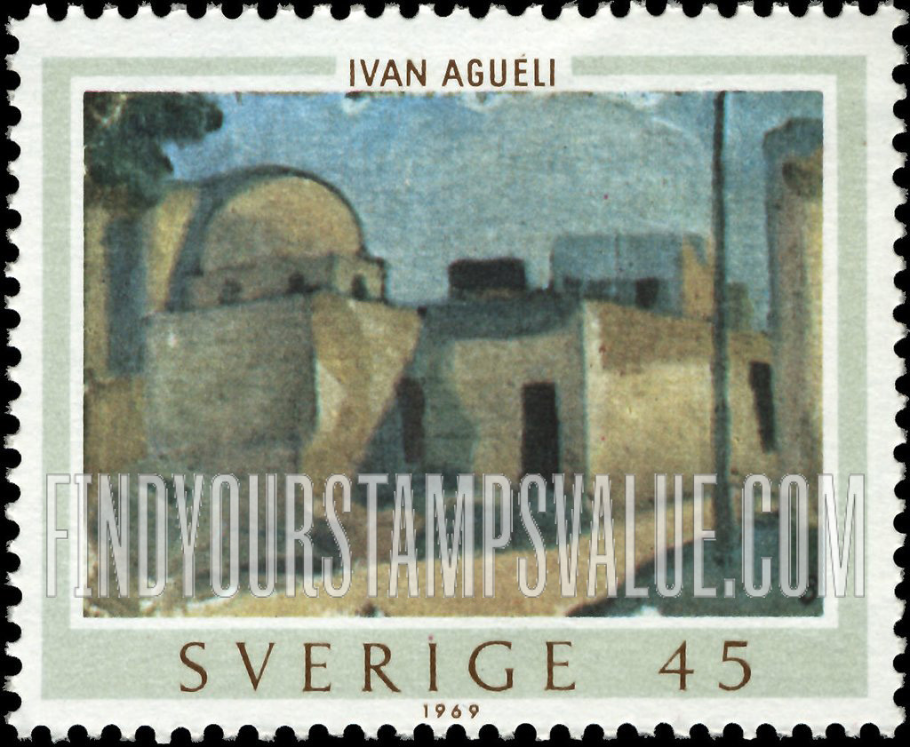 FindYourStampsValue: Paintings by Ivan Agueli: Near East town