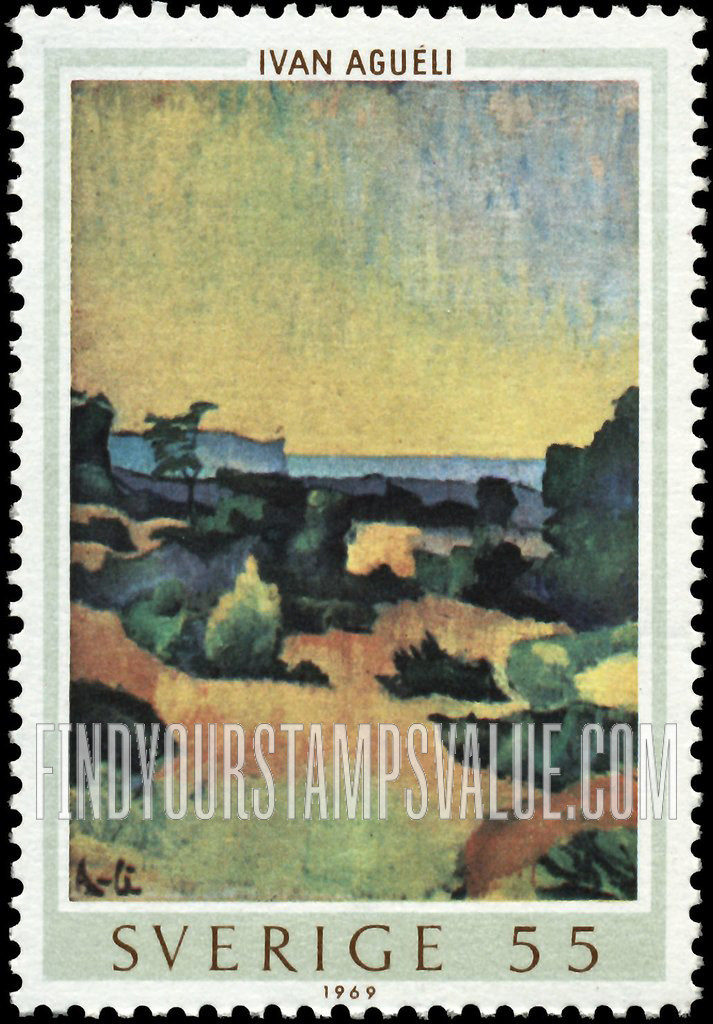 FindYourStampsValue: Paintings by Ivan Agueli: Sunny landscape