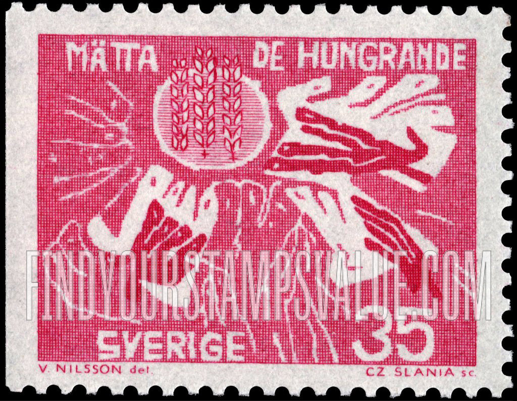 FindYourStampsValue: Wheat Emblem and Stylized Hands