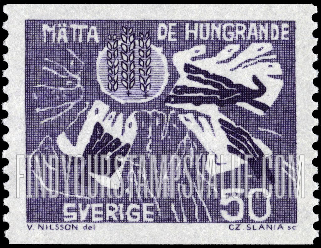 FindYourStampsValue: Wheat Emblem and Stylized Hands