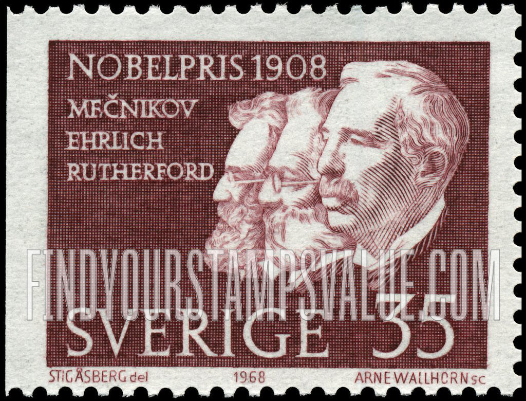 FindYourStampsValue: Elie Metchnikoff, Paul Ehrlich, Ernest Rutherford