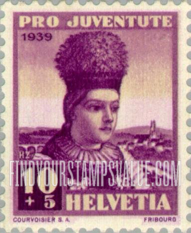 FindYourStampsValue: Semi-Postal: Girl of Fribourg