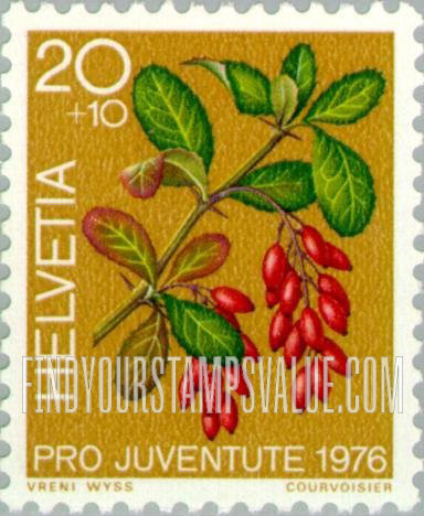 FindYourStampsValue: Semi-Postal, Medicinal Forest Plants: Barberry