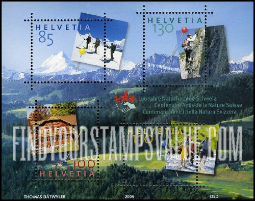 FindYourStampsValue: Federal Administration: Friends of Nature Switzerland, Centenary