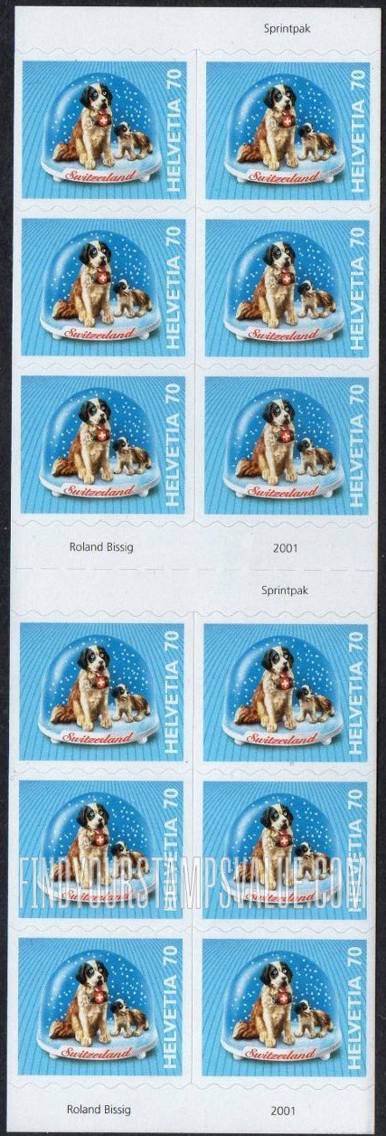 FindYourStampsValue: Federal Administration, Swiss Souvenirs: St. Bernard dog