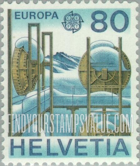 FindYourStampsValue: Federal Administration, Europa: Microwave radio relay station on Jungfraujoch