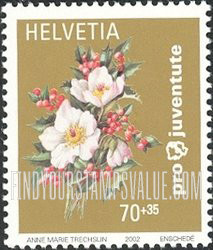 FindYourStampsValue: Semi-Postal, Roses: Christmas rose (gold background)