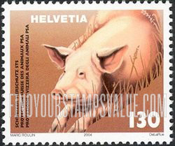 FindYourStampsValue: Federal Administration, Animal Protection: Pig