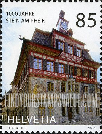 FindYourStampsValue: Federal Administration, Stein am Rhein, 1000th Anniversary: Town Hall