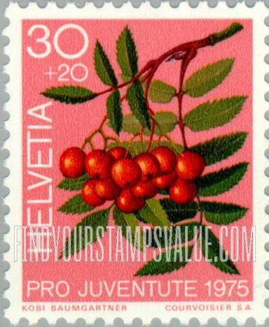 FindYourStampsValue: Semi-Postal, Forest Plants: Mountain ash berries
