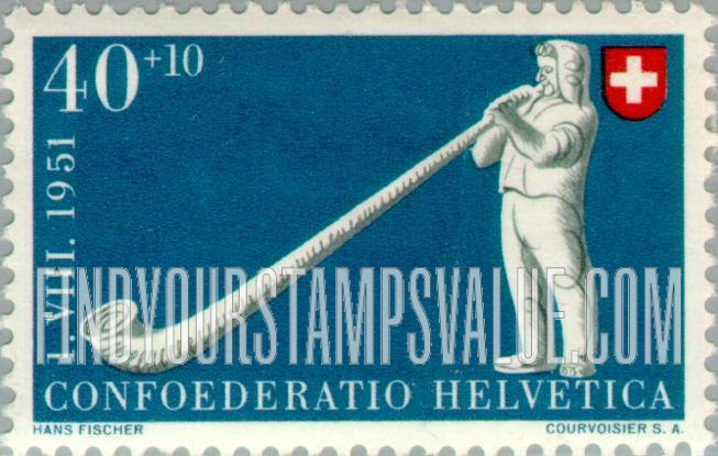 FindYourStampsValue: Semi-Postal: Blowing alphorn