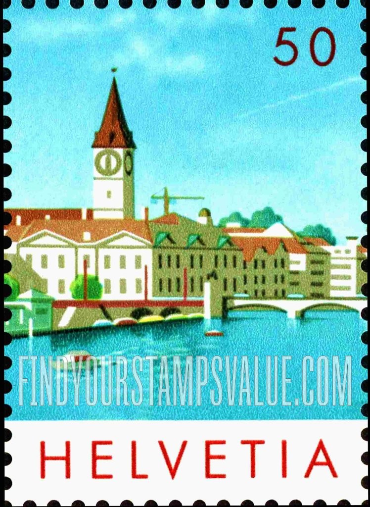 FindYourStampsValue: Federal Administration: Panoramic View of Zurich