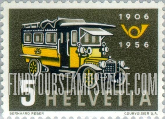 FindYourStampsValue: Federal Administration: First Swiss Post Bus