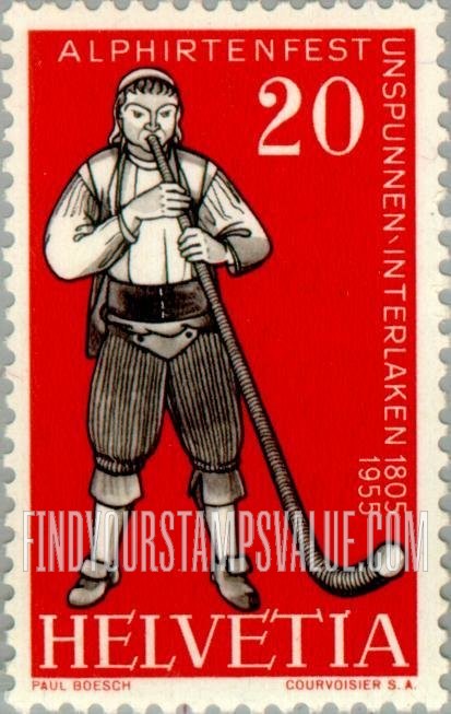 FindYourStampsValue: Federal Administration: Alphorn Blower