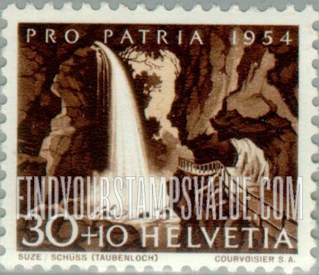 FindYourStampsValue: Semi-Postal, Views: Cascade, Taubenloch gorge
