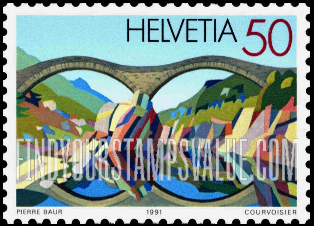 FindYourStampsValue: Federal Administration, Bridges: Stone bridge near Lavertezzo