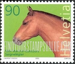 FindYourStampsValue: Federal Administration: 100th National Horse Market and Show, Saignelégier