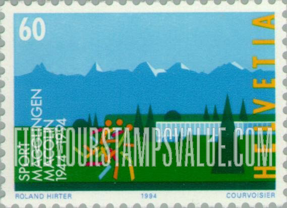 FindYourStampsValue: Federal Administration: Swiss Sports School, 50th Anniversary