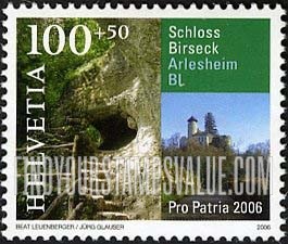 FindYourStampsValue: Semi-Postal, Gardens and Parks: Birseck Castle, Arlesheim