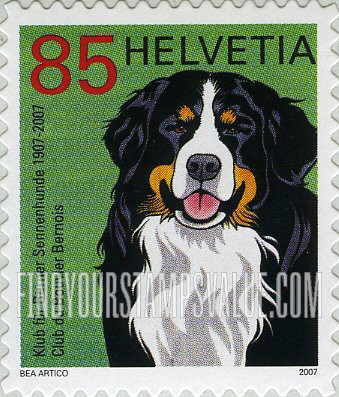 FindYourStampsValue: Federal Administration: Swiss Club for Bernese Mountain Dogs, Centenary