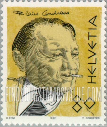 FindYourStampsValue: Federal Administration: Blaise Cendrars (1887-1961), journalist