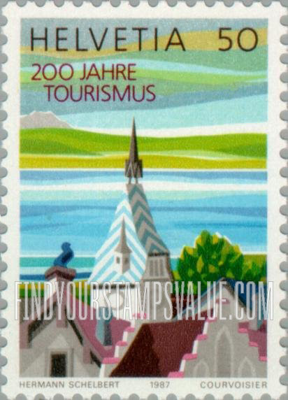 FindYourStampsValue: Federal Administration, Tourism Industry, Bicentenary, Switzerland’s four language regions: Clock Tower, Zug, German