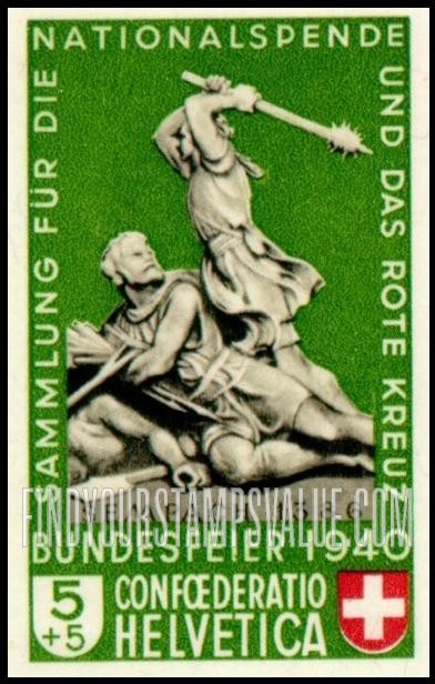 FindYourStampsValue: Semi-Postal: Sempach, 1386