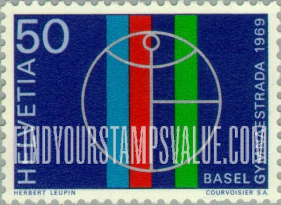 FindYourStampsValue: Federal Administration: Gymnaestrada Emblem (Man in Circle)