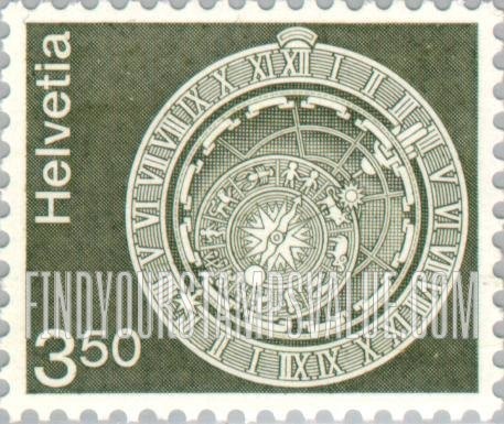 FindYourStampsValue: Federal Administration: Astronomical clock, Bern clock tower