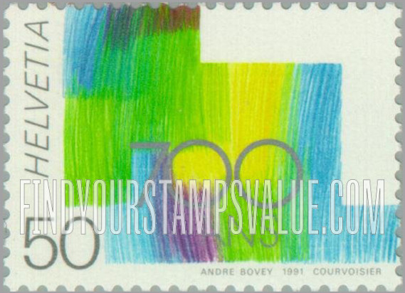 FindYourStampsValue: Federal Administration, Swiss Confederation, 700th Anniversary: “700 ans”